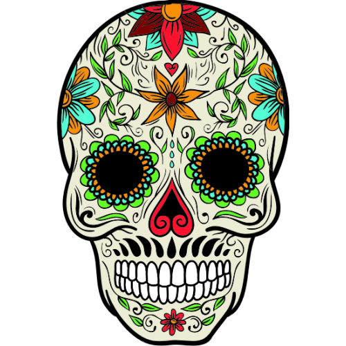 Stickers et autocollant Tête de mort Mexicaine 2